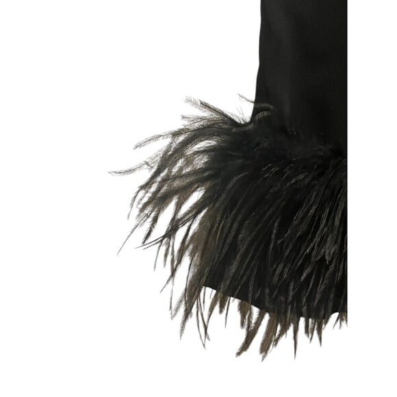 NWT Vintage Donna Vinci Skirt 8 Maxi Ostrich Feather Goth Witch Evening Cocktail - Picture 2 of 12